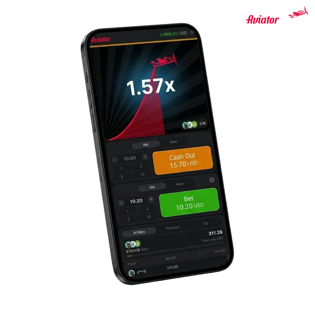 Smartphone showing Aviator game interface, rupee bonus offer, and UPI icons for real-money play in India